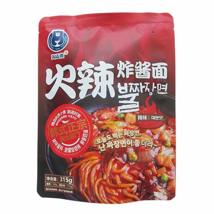 淘麦熊韩式炸酱面非油炸碱水面（火辣）315克*1袋 315 克