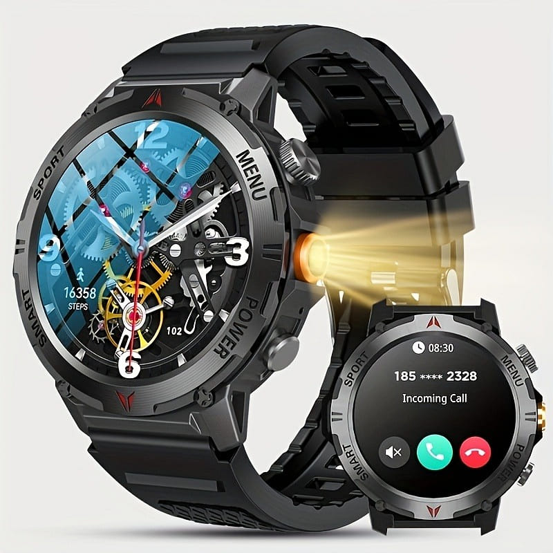 New 1.46-inch full touch men’s smartwatch in black 1 each