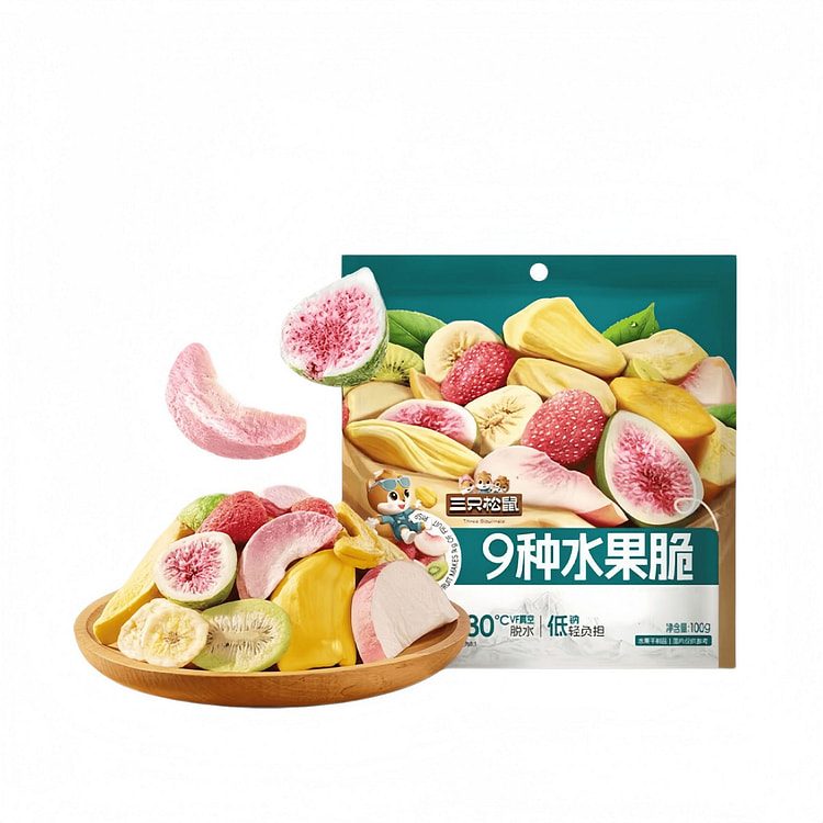 三只松鼠9种水果脆休闲混合果干100g*1袋 100 克