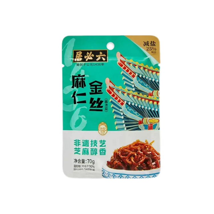 六必居金丝酱菜70g*1袋 70 克