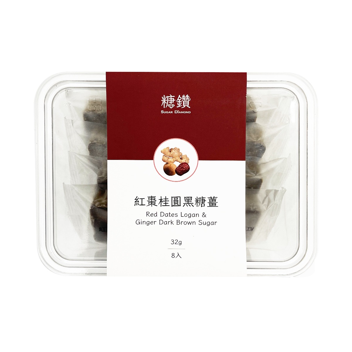 臺灣 【糖鑽】紅棗桂圓黑糖姜 8入 256 克