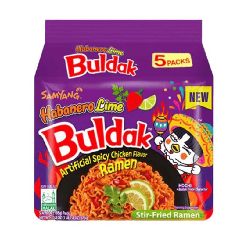 Samyang Buldak Habanero Lime Noodles 5 Pack 135 g