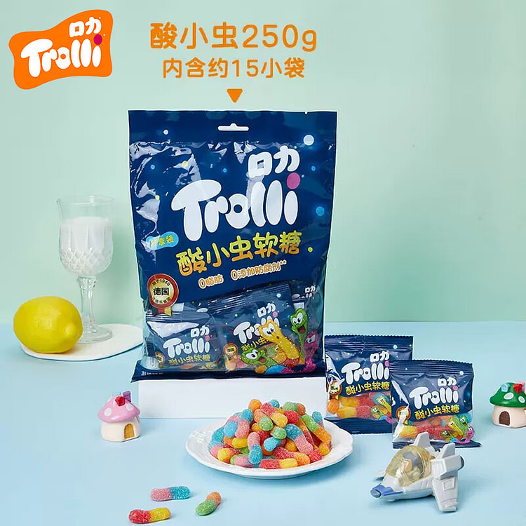 Trolli Sour SmallWorm Soft Candy 0Fat rubber candy