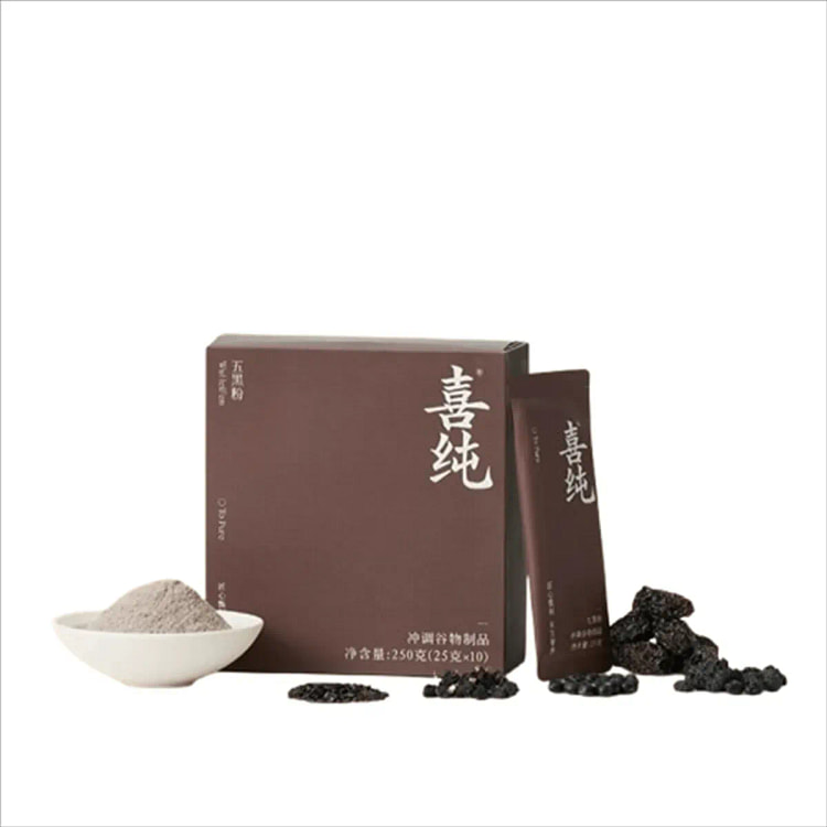 喜纯 五黑粉 现磨黑芝麻糊 黑枣芝麻五谷杂粮代餐粉 250 克