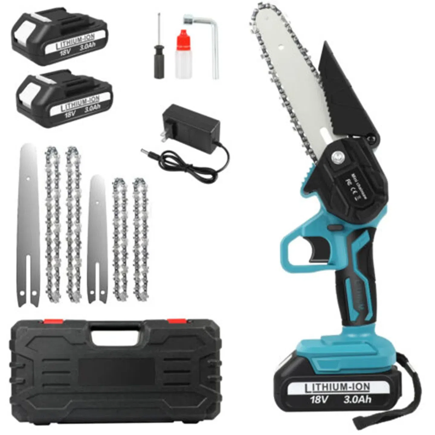 4+6 Electric Chainsaw Cordless Hand Saw 2 Bat 1 case
