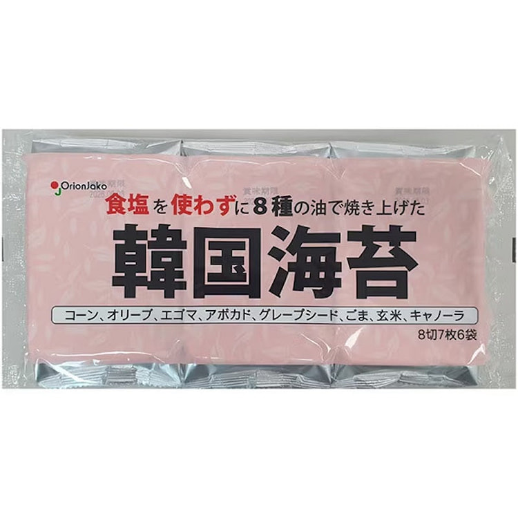OrionJako No Salt Korean Roasted Nori 6 Packs 1 each