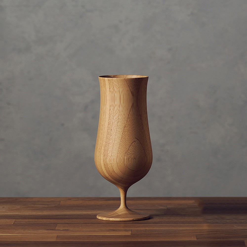 RIVERET Vessel Beer Glass , dishwasher-safe bamboo cup made in Japan 1 each