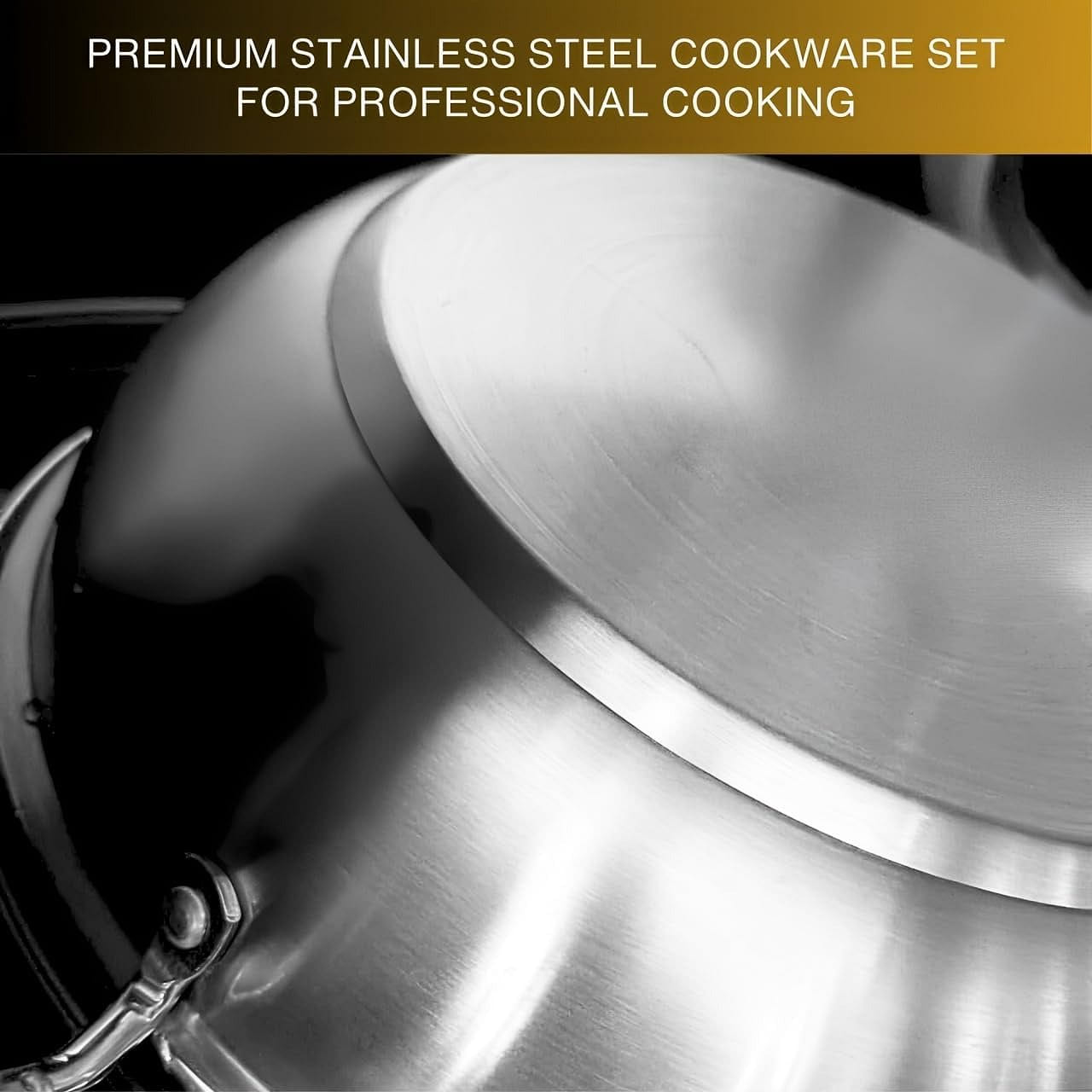 Stainless Steel Pan with Lid – Light & Thin Deep 1 count
