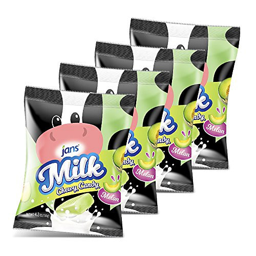 Jans - Kẹo mềm sữa vị Dưa lưới, 119g, Hộp 4 gói 4.2 oz*4 gói