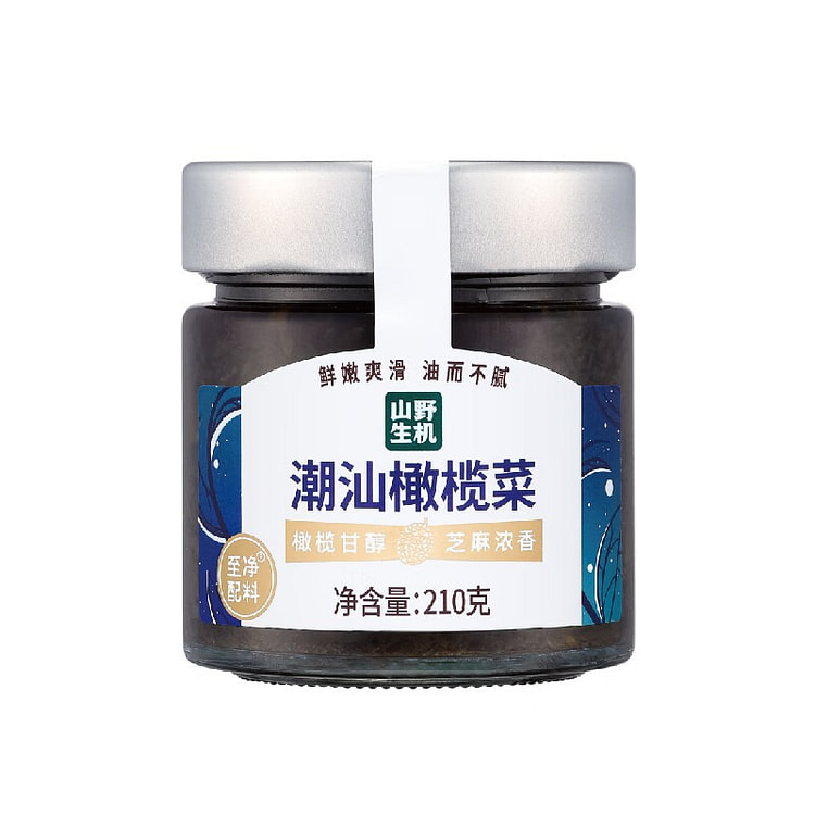 山野生机橄榄菜下饭菜 潮汕特产腌芥菜咸菜 210 克