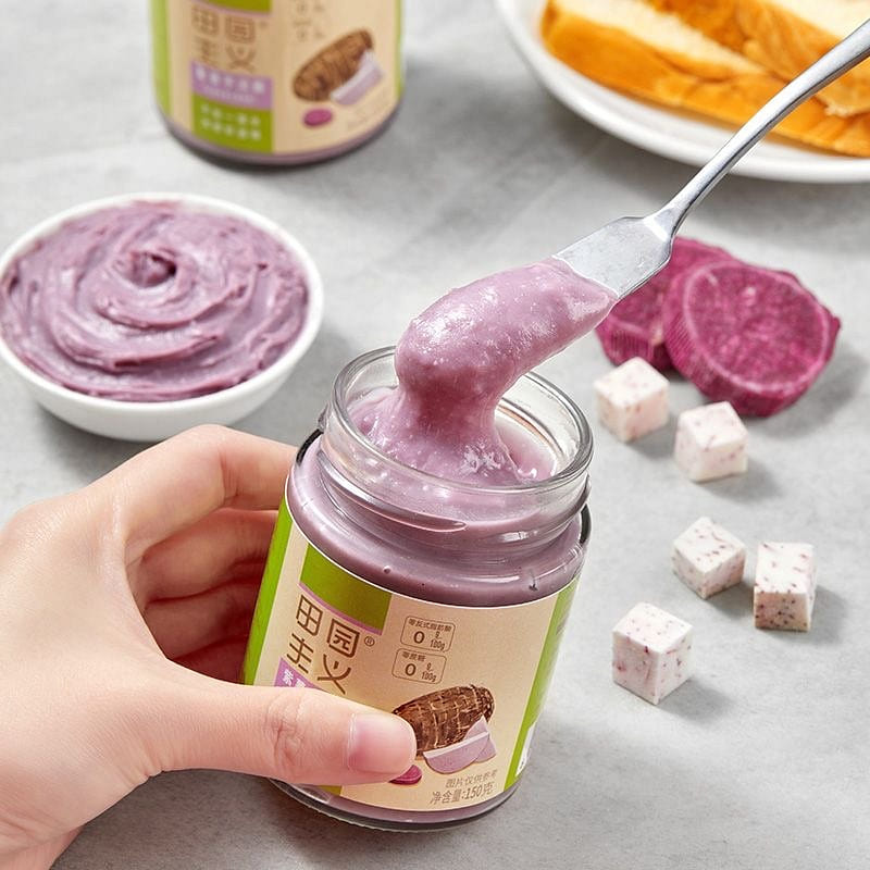 Purple sweet potato and taro paste bread, toast 140 g
