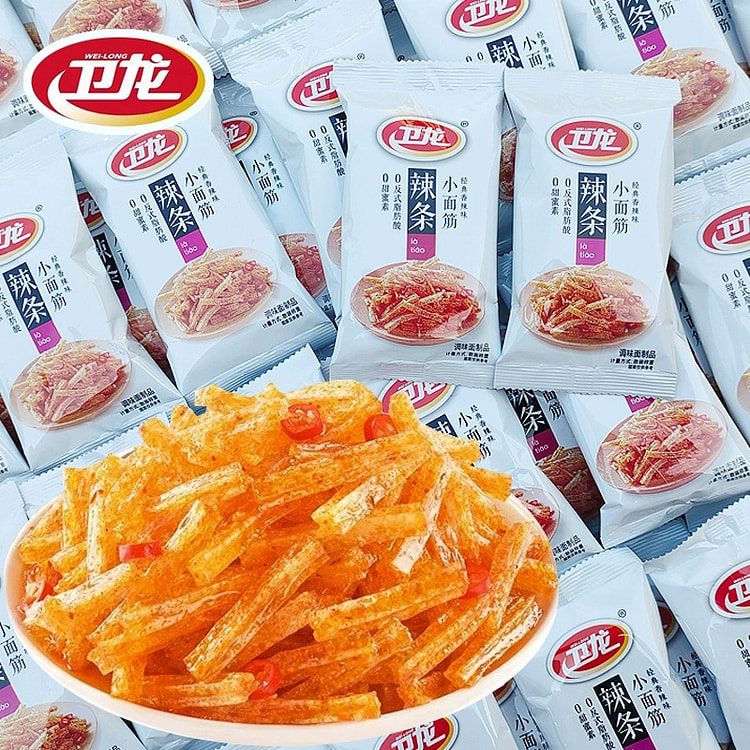 卫龙小面筋辣条香辣儿时辣条散装小包装年货休闲食品怀旧零食24g*6袋