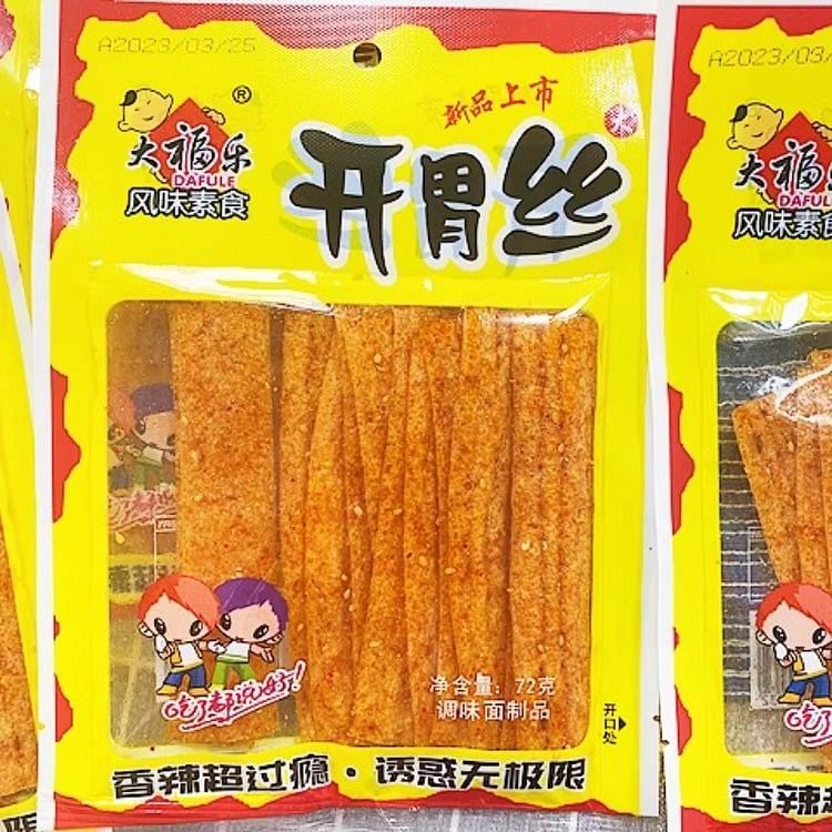 Da Fu Le Appetizer Spicy Strips 72g*5 bags 360 g