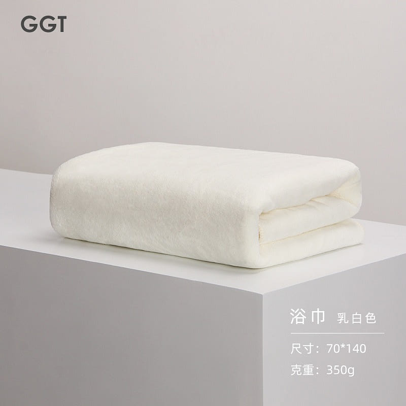 The GGT snowflake fleece bath towel is milky white 1 個
