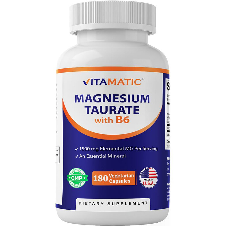 Magnesium Taurate 1500mg  180 Vegetarian Capsules