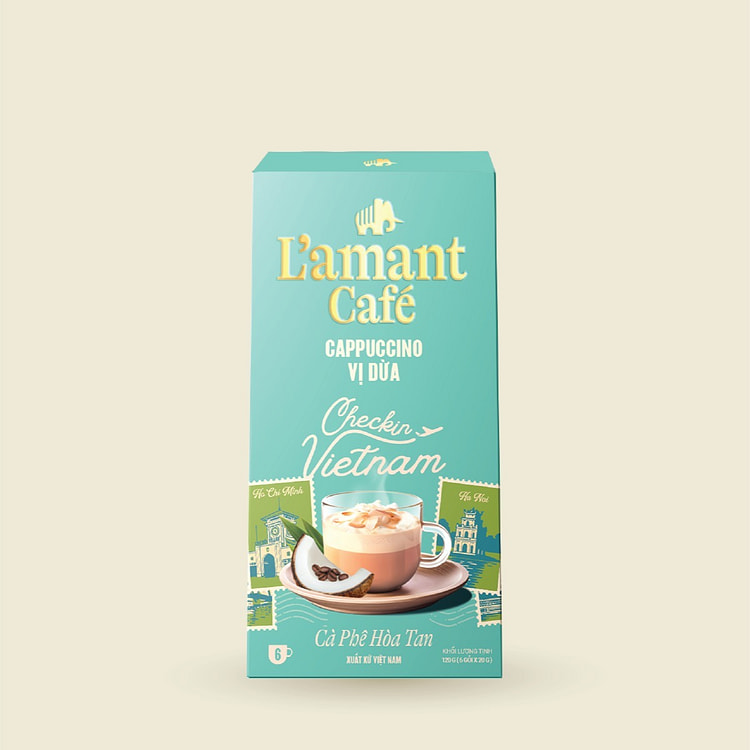 L'amant Cafe Coconut Cappuccino Instant Coffee 120 g*4 boxes