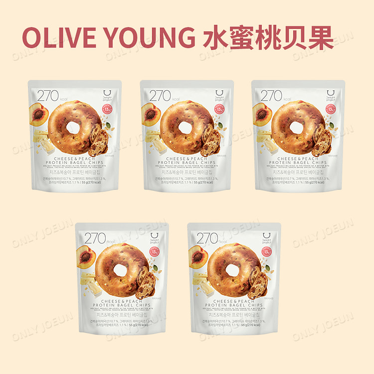 Oliveyoung低卡起司水蜜桃贝果55g*5包