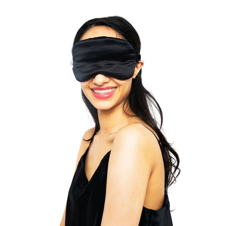 Beauty Silk Eye Mask with Velvet Band (19 Momme) Classic / Black