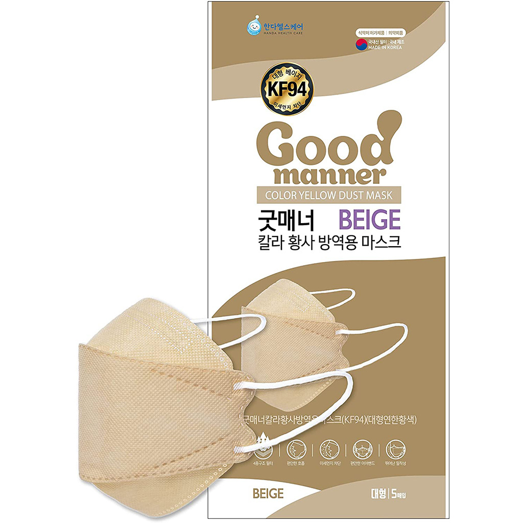 Get Good Manner Premium KF94 Disposable Face Masks - BEIGE (10 Masks ...