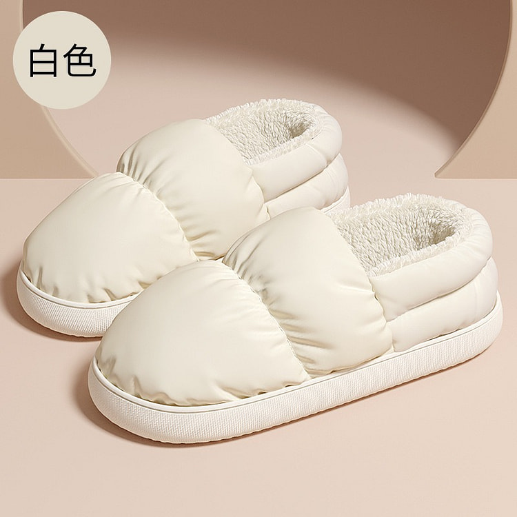 冬季棉拖鞋 女款 白色 40-41 保暖羽绒