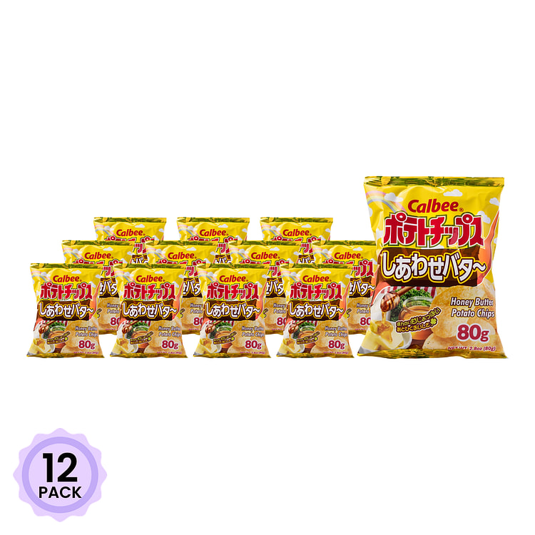 カルビー　ポテトチップス　しあわせバター 80 グラム*12 パック