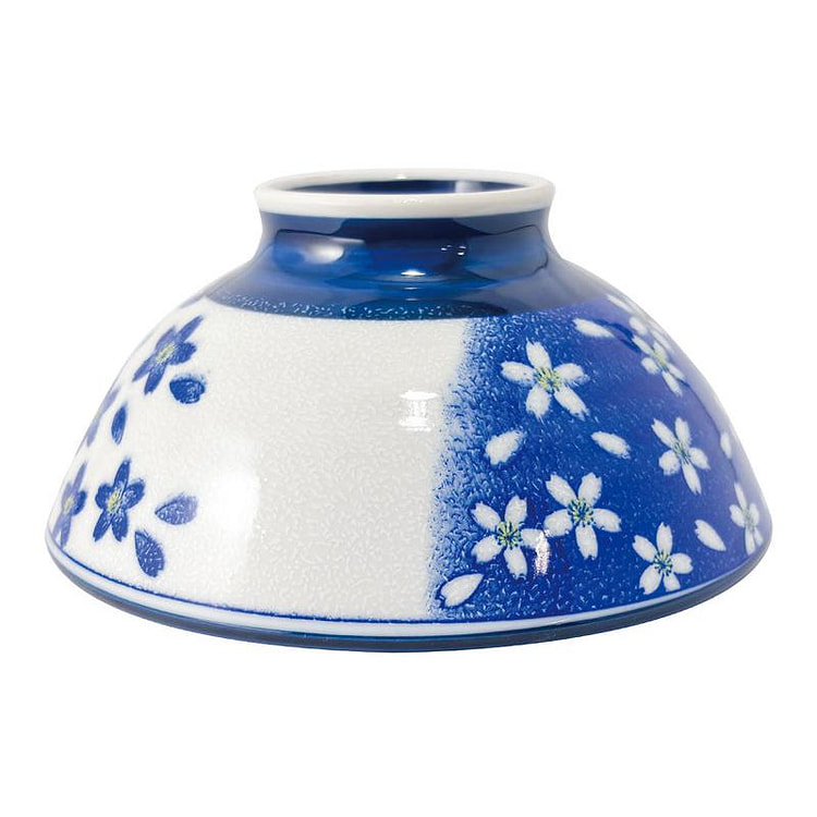 DAISO 美浓烧 大平茶碗 樱花 蓝色