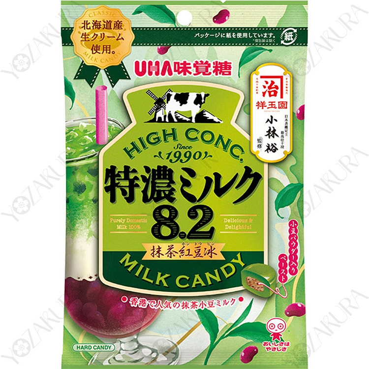 悠哈 味觉糖 特浓牛奶8.2 抹茶红豆冰 70g