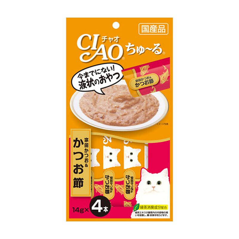 CIAO Cat Treats Soda Bonito Flavor 14g*4 packs 1 each