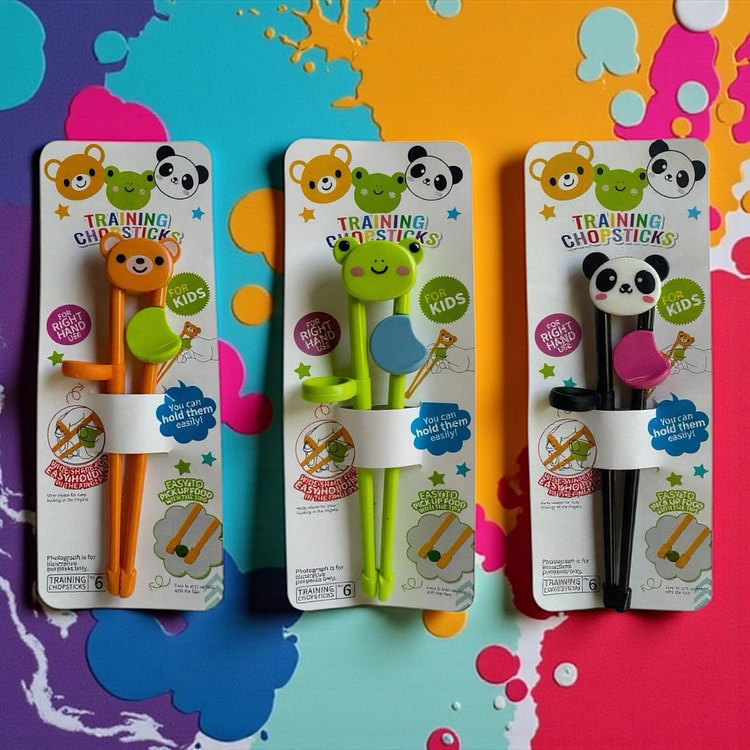 Set of 3 Kids Training Chopsticks Bear Frog Panda