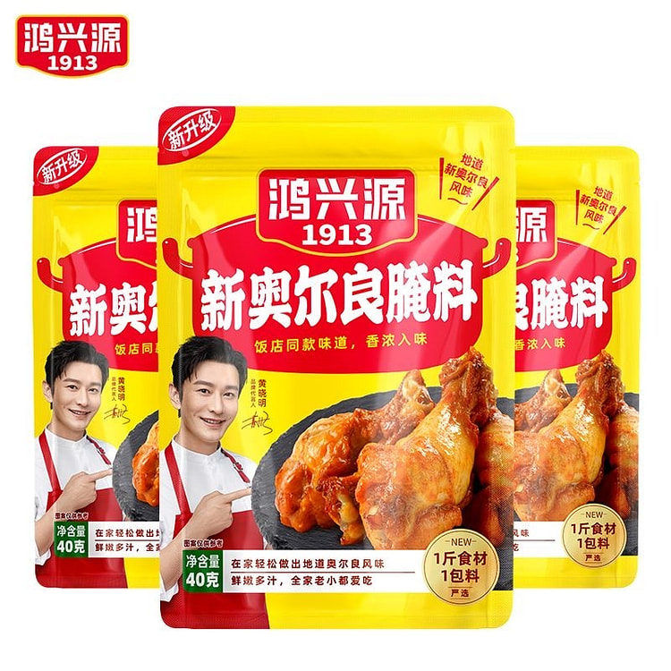 鸿兴源新奥尔良腌料奥尔良烤翅烤鸡腿调味料烤肉烧烤料 40 克*2 包