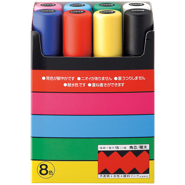 UNI Acrylic Water-Based Pen 15mm 8 Colors 1 개