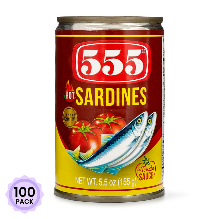 555 辣番茄酱沙丁魚罐头 5.5 盎司*100 包