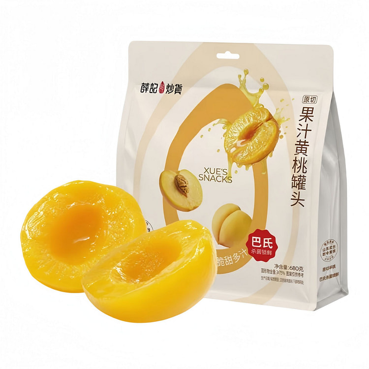 薛记炒货 果汁黄桃罐头厚切爆汁 680g*1袋 680 克