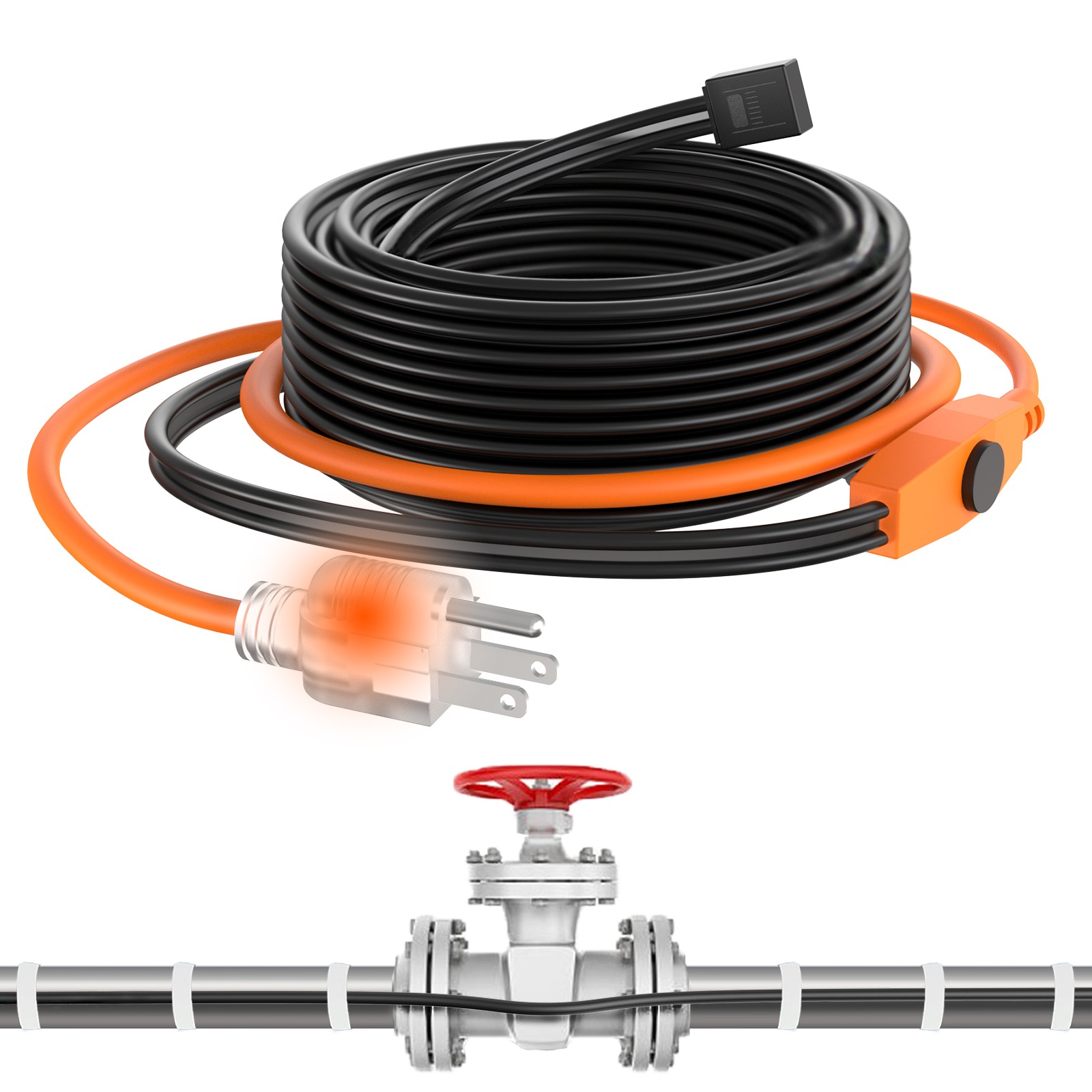 40FT Pipe Heat Tape and Heat Cable with thermostat 1 cái