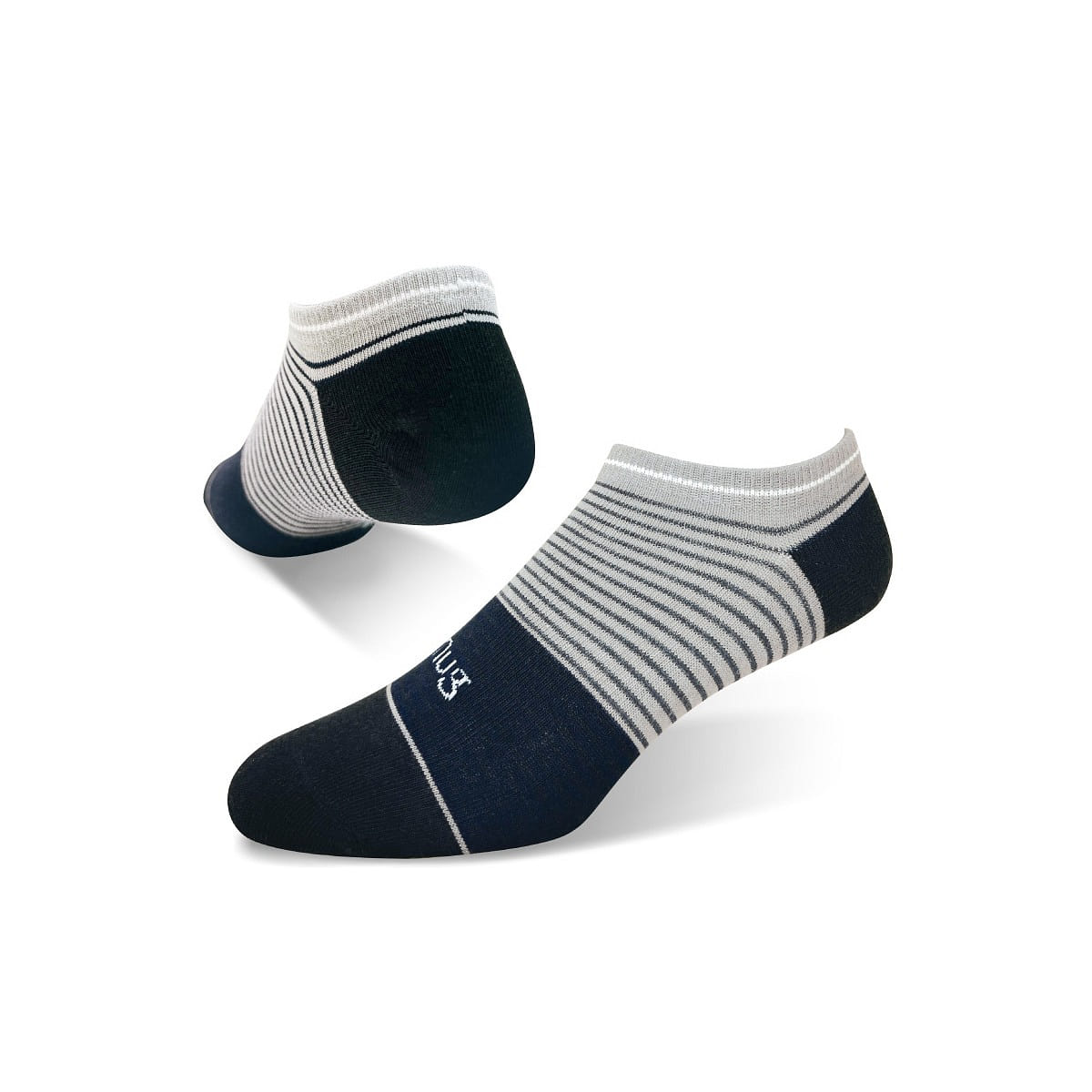 SNUG Fashion Low Cut Anti-Odor Socks-Striped Navy (22-24cm) 58 g