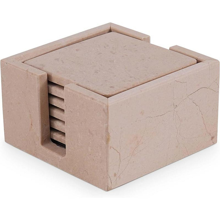 Radicaln Marble Square Coasters with Holder Verona