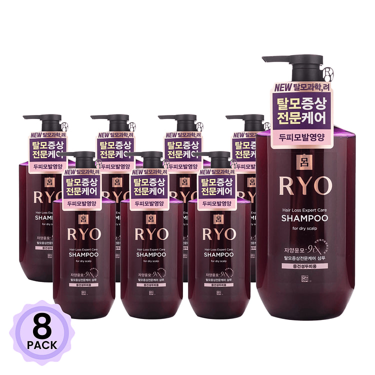 려 자양윤모 탈모증상케어 샴푸 중건성 두피용 400 밀리리터*8 팩