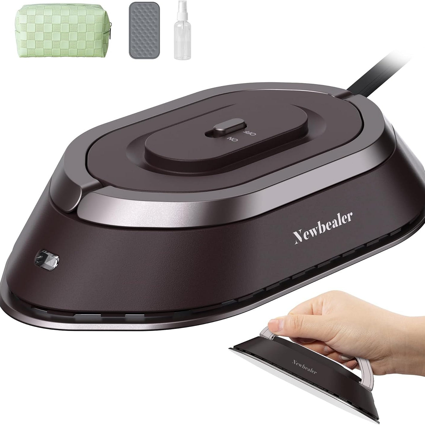 Travel Iron with Global Voltage,100-240v(Brown) 1 count