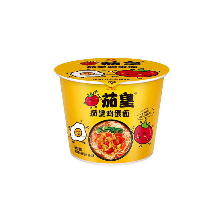 统一茄皇鸡蛋面 桶装速食方便面120g*1桶