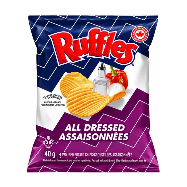 Ruffles All Dressed Potato Chips 40g | Bold Savory 1 each