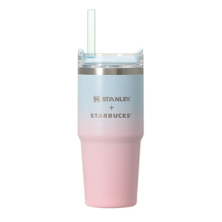 星巴克 不锈钢吸管保温杯 淡粉色渐变 414ml
