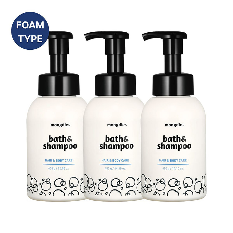 mongdies Baby Foam Bath & Shampoo 14.10oz - 3 Pack 3 count