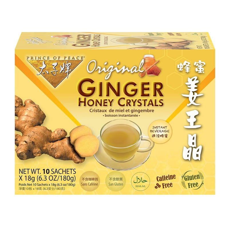 太子牌 蜂蜜姜王晶 原味 姜茶 温中散寒 促进消化 10*18克 美国 1 份