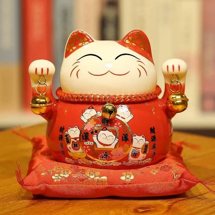 招财猫小摆件陶瓷创意家居装饰 《财源滚滚》