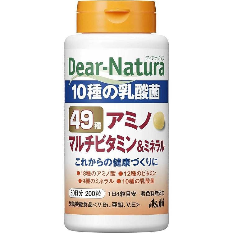 朝日集团食品 Dear-Natura BEST鹿牌天然 富含49种成分的氨基酸复合维生素&矿物质 200粒(50天用量), , , 200個 (x 1)