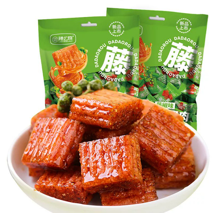藤椒味 大刀肉辣条素肉 儿时怀旧办公室宿舍零食 小面筋 内含独立小包装 180g*1袋