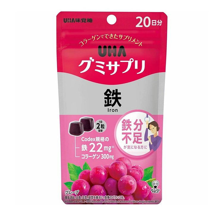 UHA 悠哈 补铁软糖  红提味20日 1 份