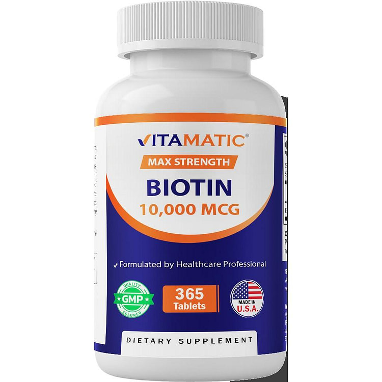 Biotin 10,000mcg - 365 Vegan Tablets