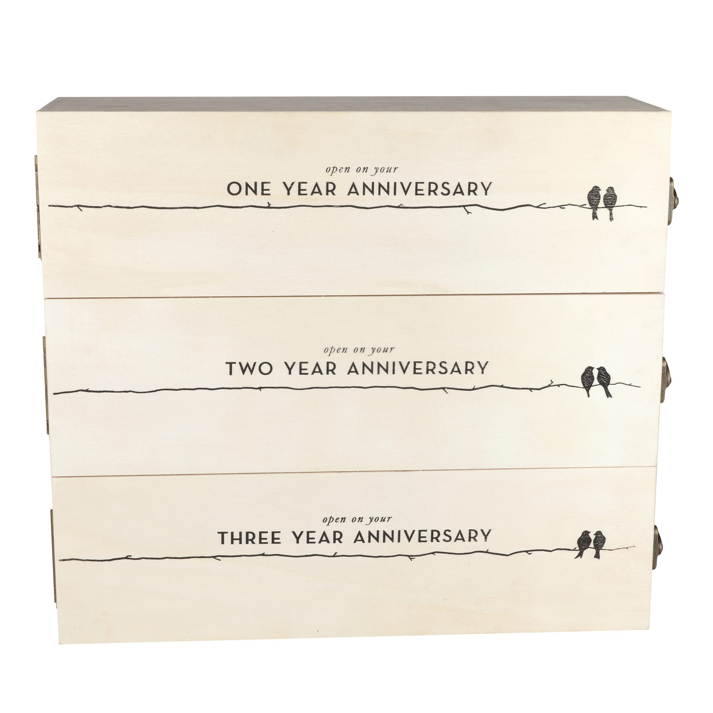 Newlywed’s Anniversary Wooden Wine Box by Twine® 1 each