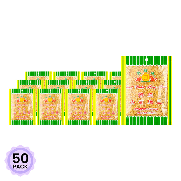 Đậu Xanh Bóc Vỏ, Sấy Khô 12 oz*50 pack